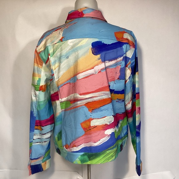 Claire Desjardins Multi Color Jacket Womens size XLP Wearable Art Jacket - Picture 4 of 10